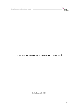 Carta Educativa Do Concelho De Loulé