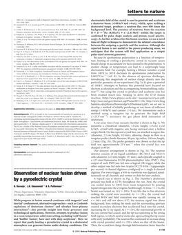 Observation of Nuclear Fusion Driven by a Pyroelectric Crystal