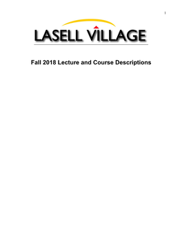 Fall 2018 Lecture and Course Descriptions