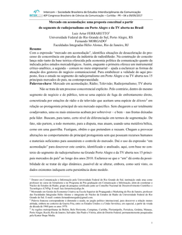 Uma Proposta Conceitual a Partir Do Segmento De Radiojornalismo Em