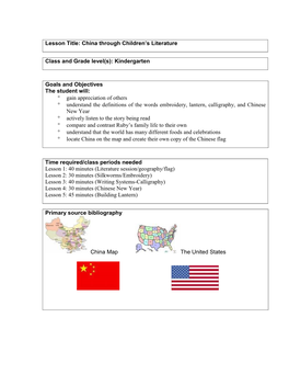 Lesson Title: China Through Children's Literature Class and Grade Level(S