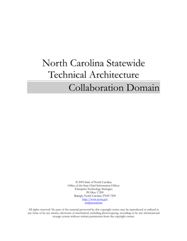 North Carolina Statewide Technical Architecture Collaboration Domain