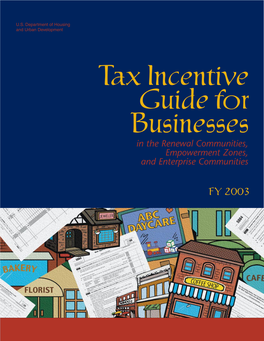 Tax Incentive Guide for Businesses in the Renewal Communities