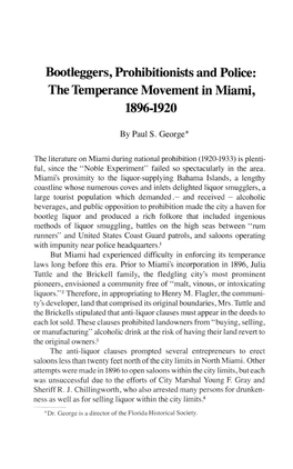 The Temperance Movement in Miami, 1896-1920