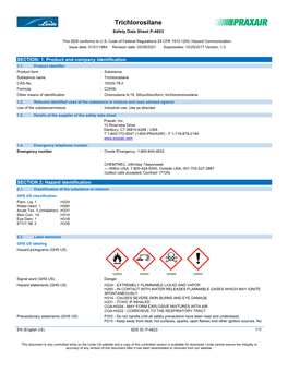 Trichlorosilane Safety Data Sheet