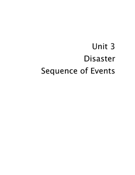 Unit 3 Disaster Sequence of Events