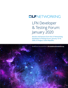 LFN Developer & Testing Forum: January 2020