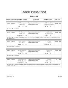 Advisory Board Calendar