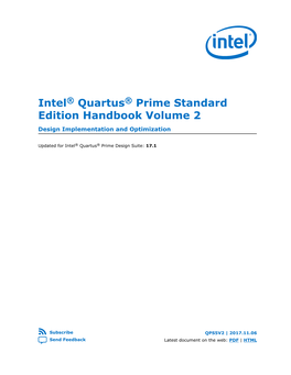 Intel® Quartus® Prime Standard Edition Handbook Volume 2 Design Implementation and Optimization