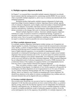 6. Multiple Sequence Alignment Methods