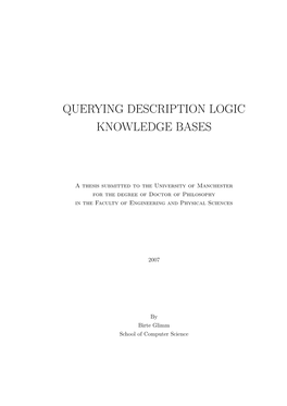 Querying Description Logic Knowledge Bases