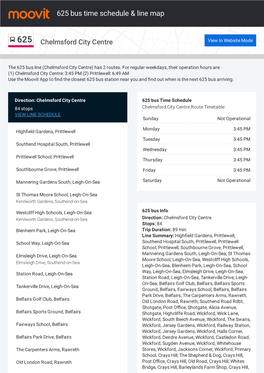 625 Bus Time Schedule & Line Route