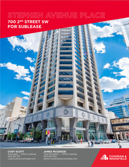 Stephen Avenue Place 700 2Nd Street Sw for Sublease