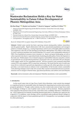 Wastewater Reclamation Holds a Key for Water Sustainability in Future Urban Development of Phoenix Metropolitan Area