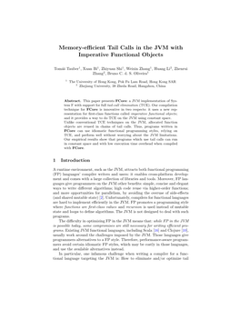 Memory-Efficient Tail Calls in the JVM with Imperative Functional Objects