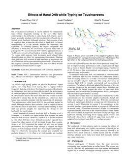 Effects of Hand Drift While Typing on Touchscreens
