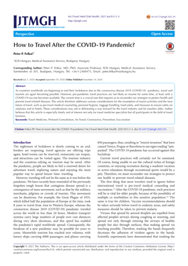 How to Travel After the COVID-19 Pandemic?