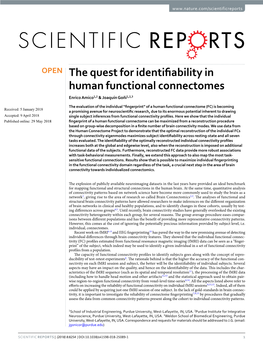 The Quest for Identifiability in Human Functional Connectomes