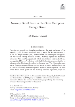 Norway: Small State in the Great European Energy Game