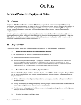 Personal Protective Equipment Guide