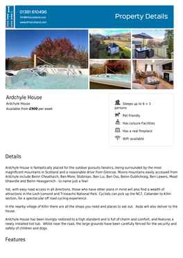 Ardchyle House Brochure