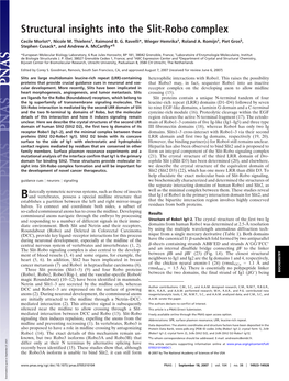 Structural Insights Into the Slit-Robo Complex