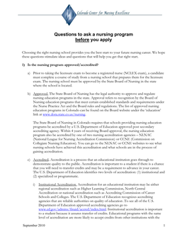 Questions to Ask About a Nursing Program Before You Apply