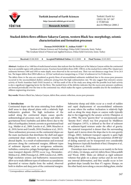 Stacked Debris Flows Offshore Sakarya Canyon, Western Black Sea: Morphology, Seismic Characterization and Formation Processes