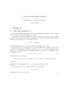 Notes for Functional Analysis