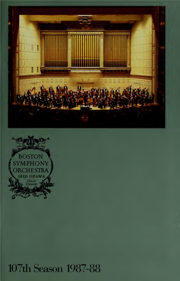 Boston Symphony Orchestra Concert Programs, Season 107, 1987