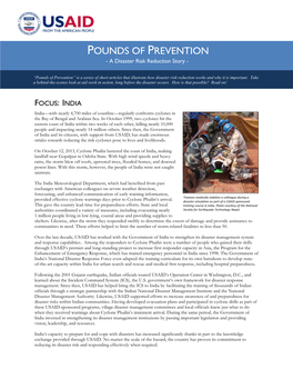 POUNDS of PREVENTION - a Disaster Risk Reduction Story