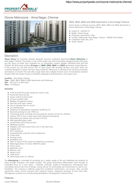 Ozone Metrozone - Anna Nagar, Chennai 2BHK, 3BHK, 4BHK and 5BHK Apartments in Anna Nagar Chennai