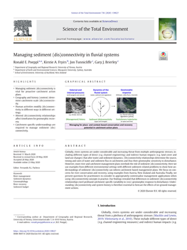 Managing Sediment (Dis)Connectivity in ﬂuvial Systems