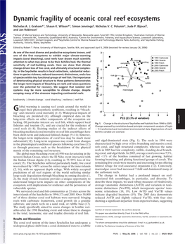 Dynamic Fragility of Oceanic Coral Reef Ecosystems