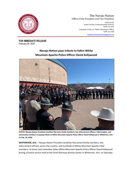 Navajo Nation Pays Tribute to Fallen White Mountain Apache Police Officer David Kellywood