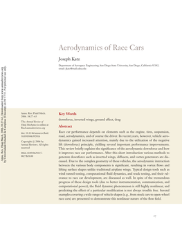 Aerodynamics of Race Cars