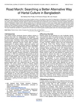 Searching a Better Alternative Way of Hartal Culture in Bangladesh