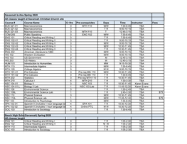 Spring 2020 Schedule