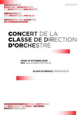 Concert De La Classe De Direction D'orchestre