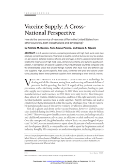 Vaccine Supply