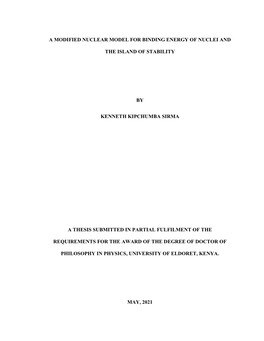 A Modified Nuclear Model for Binding Energy of Nuclei And