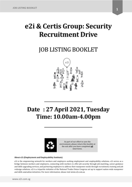 E2i & Certis Group: Security Recruitment Drive