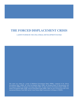 Joint Mdbs Paper on the Forced Displacement Crisis