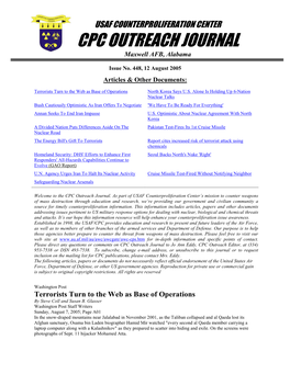 USAF Counterproliferation Center CPC Outreach Journal #448