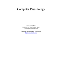 Computer Parasitology