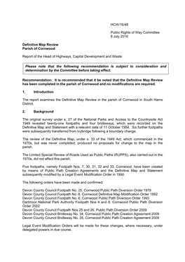 HCW/16/48 Public Rights of Way Committee 8 July 2016 Definitive