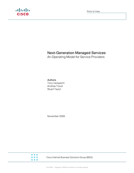 Next-Generation Managed Services an Operating Model for Service Providers