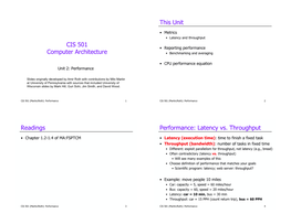 Performance Computer Architecture • Benchmarking and Averaging