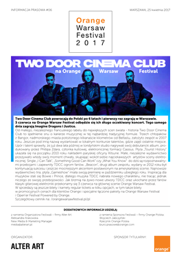 Two Door Cinema Club Powracają Do Polski Po 6 Latach I Pierwszy Raz Zagrają W Warszawie