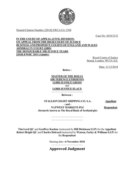 Stallion Shipping Judgment